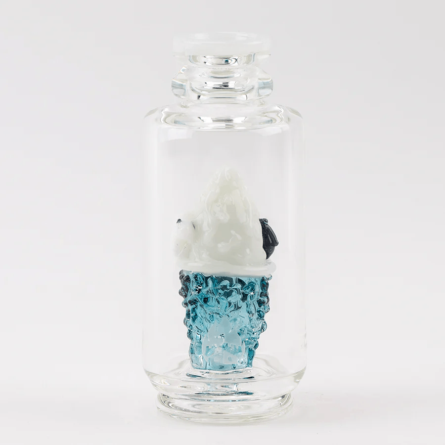 Empire Glassworks Avenge The Arctic Peak Attachment — arctic-themed glass top for Puffco Peak, side profile