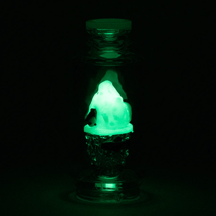 Empire Glassworks Avenge The Arctic Peak Attachment — arctic-themed glass top for Puffco Peak, back view