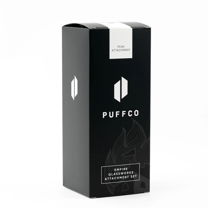 Empire Glassworks Avenge The Arctic Peak Attachment — arctic-themed glass top for Puffco Peak, angled view