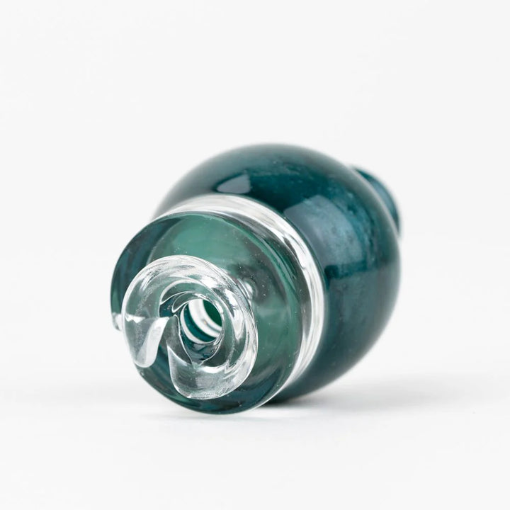 Empire Glassworks bulb pivot top blue lagoon bottom connection view