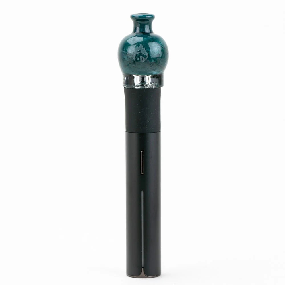 Empire Glassworks bulb pivot top blue lagoon glass installed on Puffco Pivot