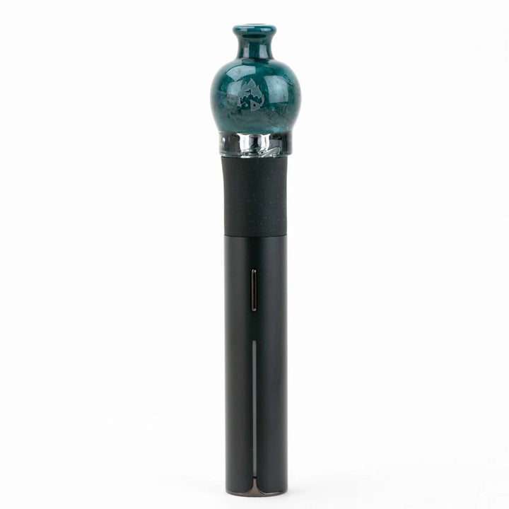 Empire Glassworks bulb pivot top blue lagoon glass installed on Puffco Pivot