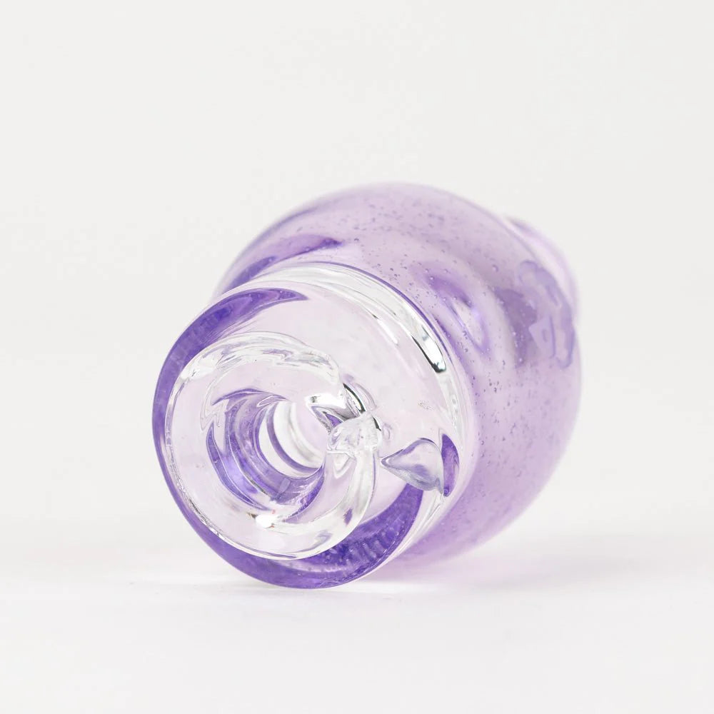 Empire Glassworks bulb pivot top pink slyme bottom view showing connection point