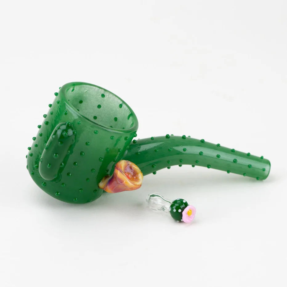 Puffco Proxy glass attachment with cactus artwork