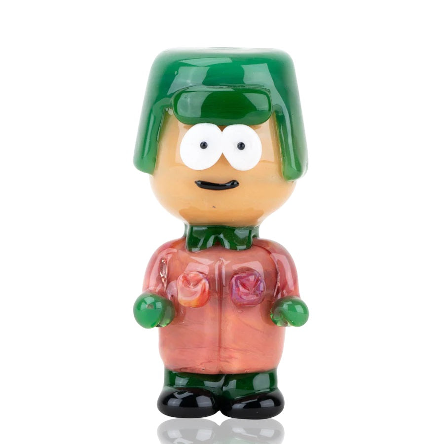 Empire Glassworks K-Dawg Pipe — Kyle-inspired South Park glass hand pipe, front view