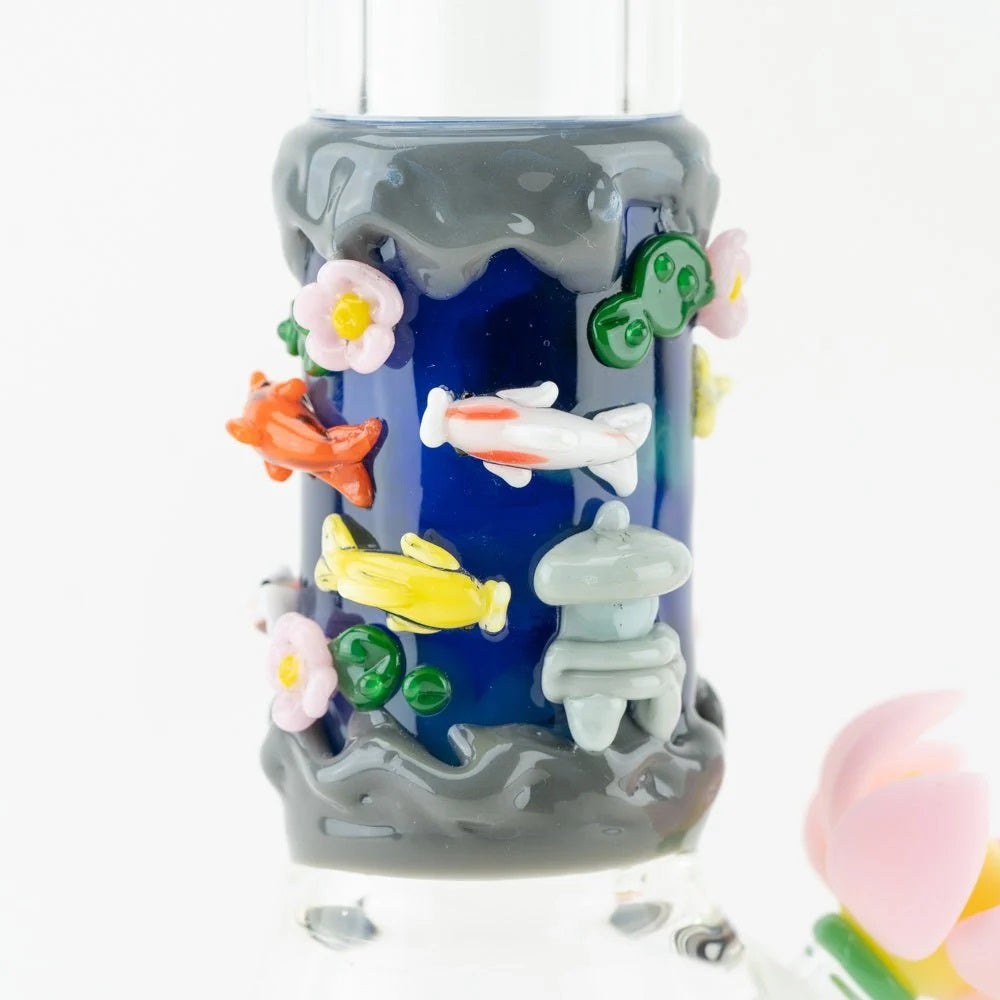Handcrafted Koi Pond Baby Beaker with lotus bowl piece