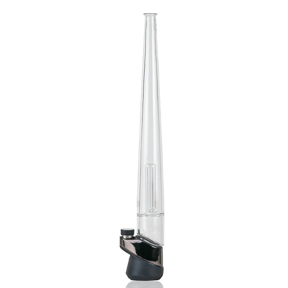 Empire Glassworks 15 Inch Big Dawg Puffco Extendo Peak Attachment — full 15-inch borosilicate glass piece on Puffco Peak base showing extended airpath