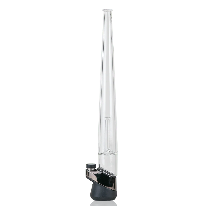 Empire Glassworks 15 Inch Big Dawg Puffco Extendo Peak Attachment — full 15-inch borosilicate glass piece on Puffco Peak base showing extended airpath