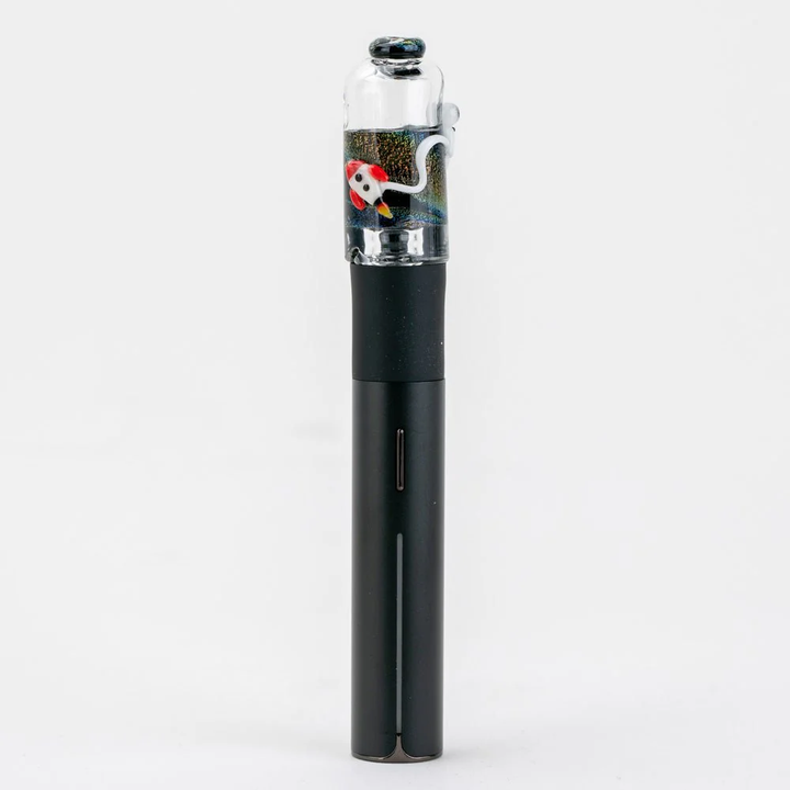 Empire Glassworks Puffco Pivot Top – Across the Universe edition mounted on Pivot, galaxy glass design.