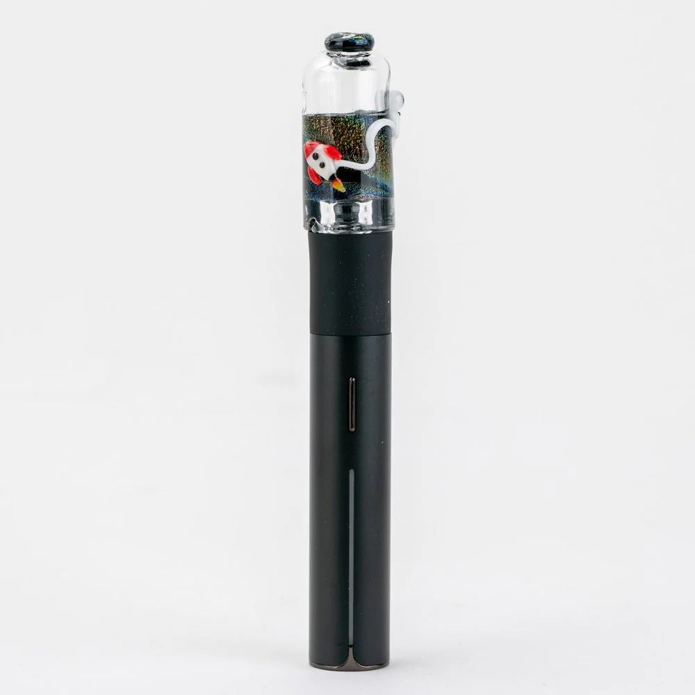 Empire Glassworks Puffco Pivot Top – Across the Universe edition mounted on Pivot, galaxy glass design.