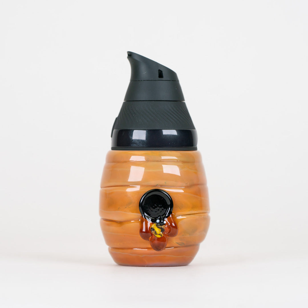 Empire Glassworks Save The Bees Puffco Proxy Core Attachment, installed on a Puffco Proxy Core, front view.