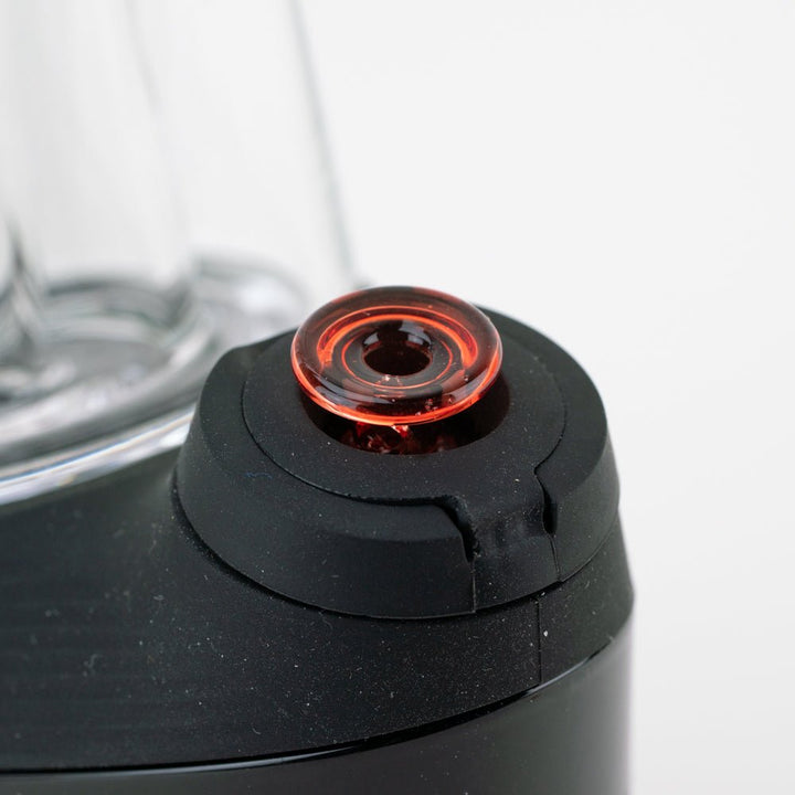 Empire Glassworks Puffco New Peak and Proxy glass joystick cap in Transparent Red, view 4