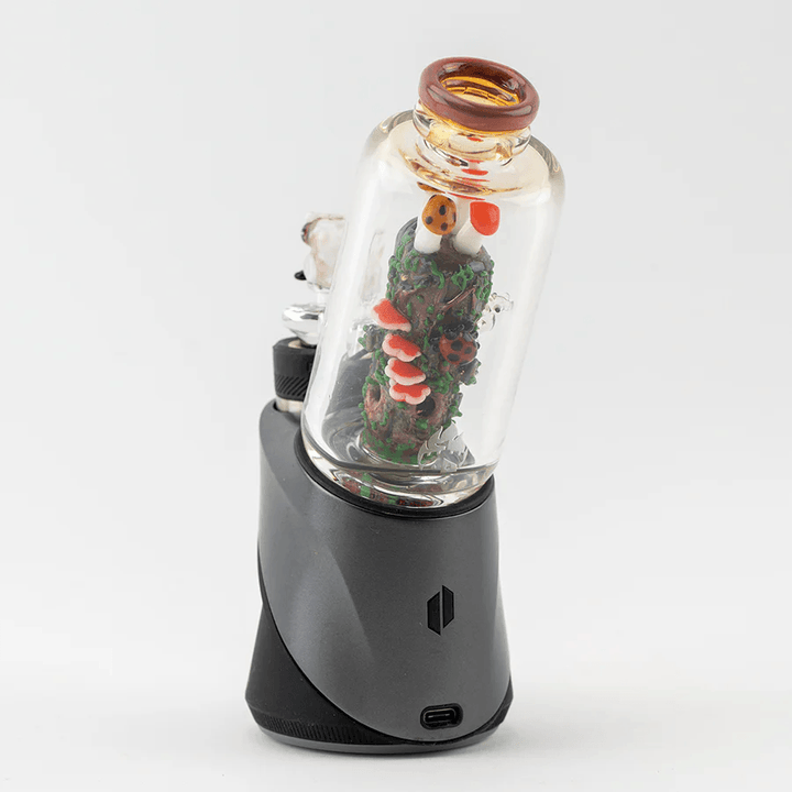 Empire Glassworks Renew The Redwood Peak Attachment — redwood forest glass top for Puffco Peak, side profile