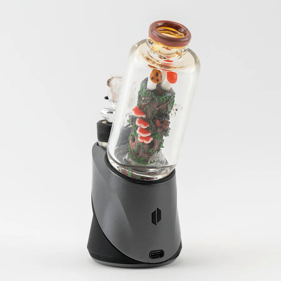 Empire Glassworks Renew The Redwood Peak Attachment — redwood forest glass top for Puffco Peak, side profile