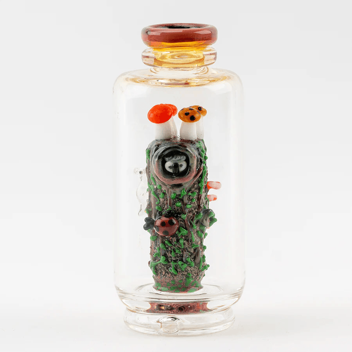 Empire Glassworks Renew The Redwood Peak Attachment — redwood forest glass top for Puffco Peak, back view