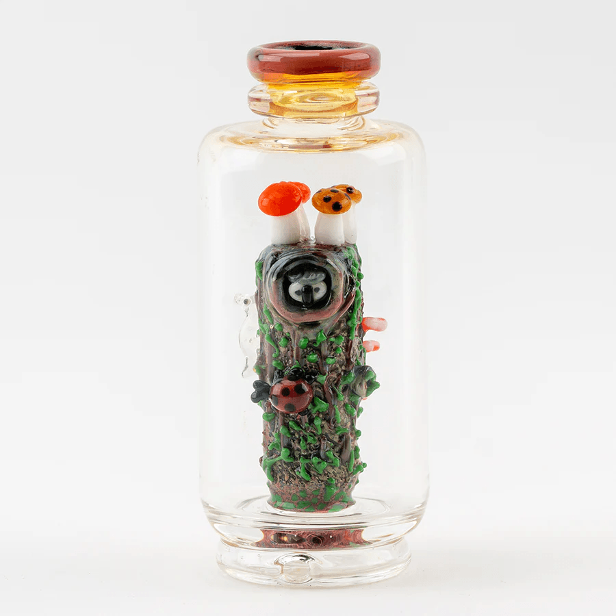 Empire Glassworks Renew The Redwood Peak Attachment — redwood forest glass top for Puffco Peak, back view