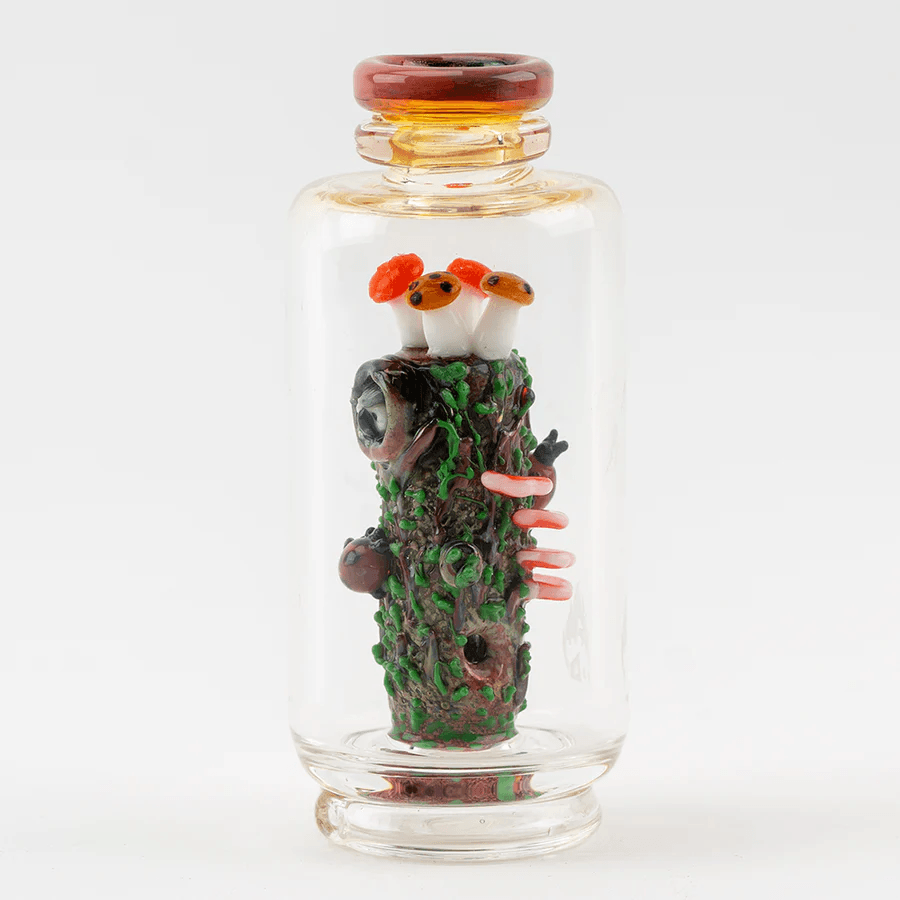 Empire Glassworks Renew The Redwood Peak Attachment — redwood forest glass top for Puffco Peak, percolator detail