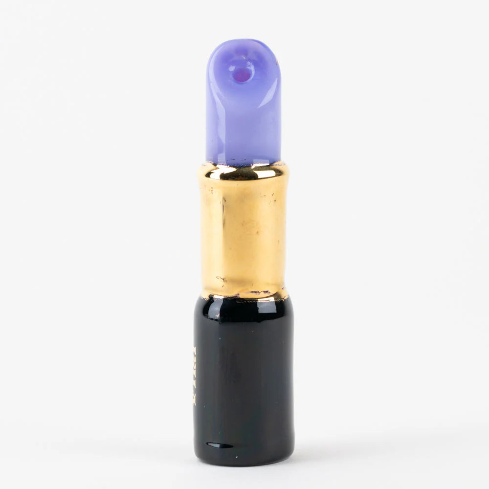 Collectible glass lipstick pipe collaboration between Empire Glassworks and Sakibomb