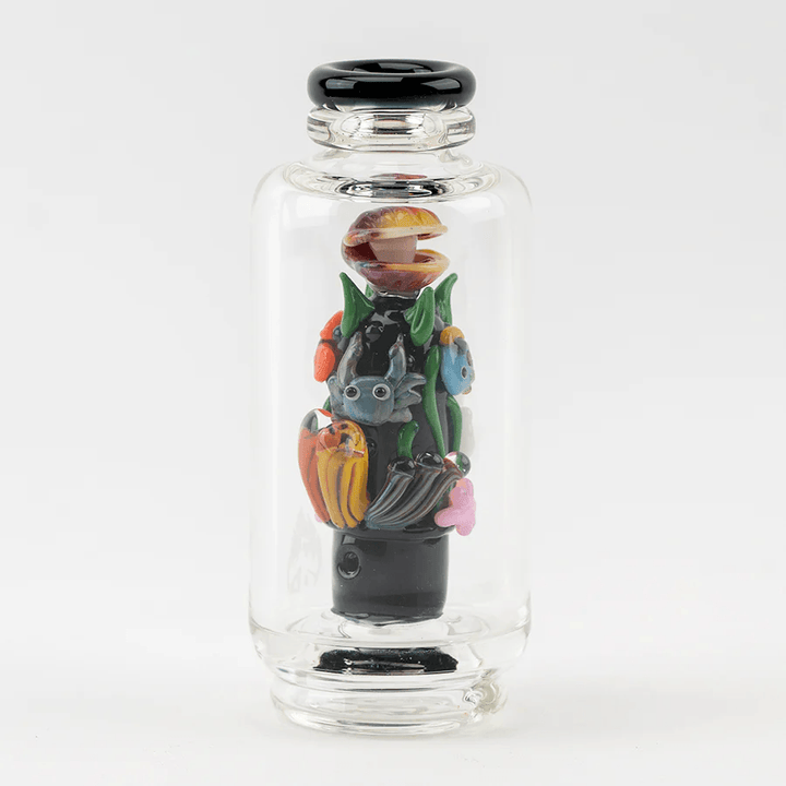 Empire Glassworks Save The Seas Peak Attachment — ocean-themed glass top for Puffco Peak, side profile