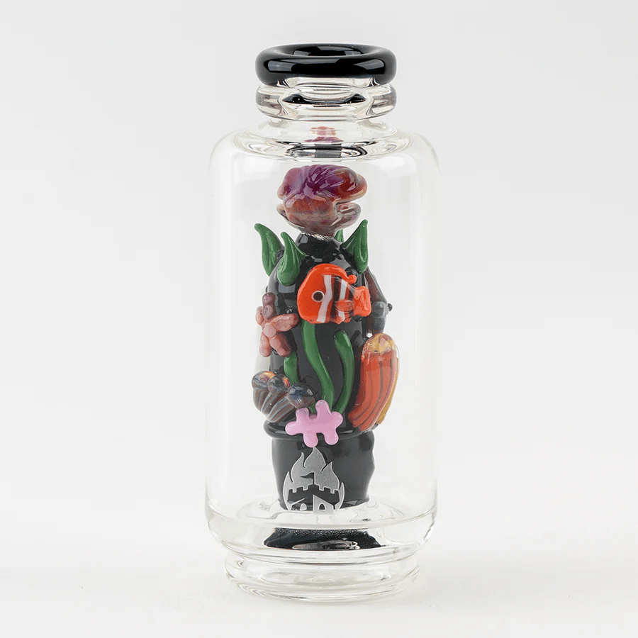 Empire Glassworks Save The Seas Peak Attachment — ocean-themed glass top for Puffco Peak, front view
