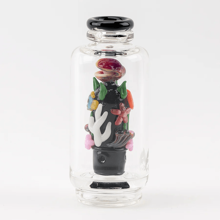Empire Glassworks Save The Seas Peak Attachment — ocean-themed glass top for Puffco Peak, back view