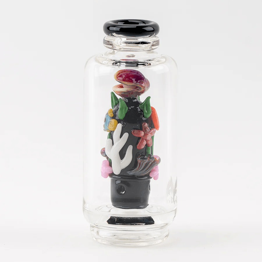 Empire Glassworks Save The Seas Peak Attachment — ocean-themed glass top for Puffco Peak, back view