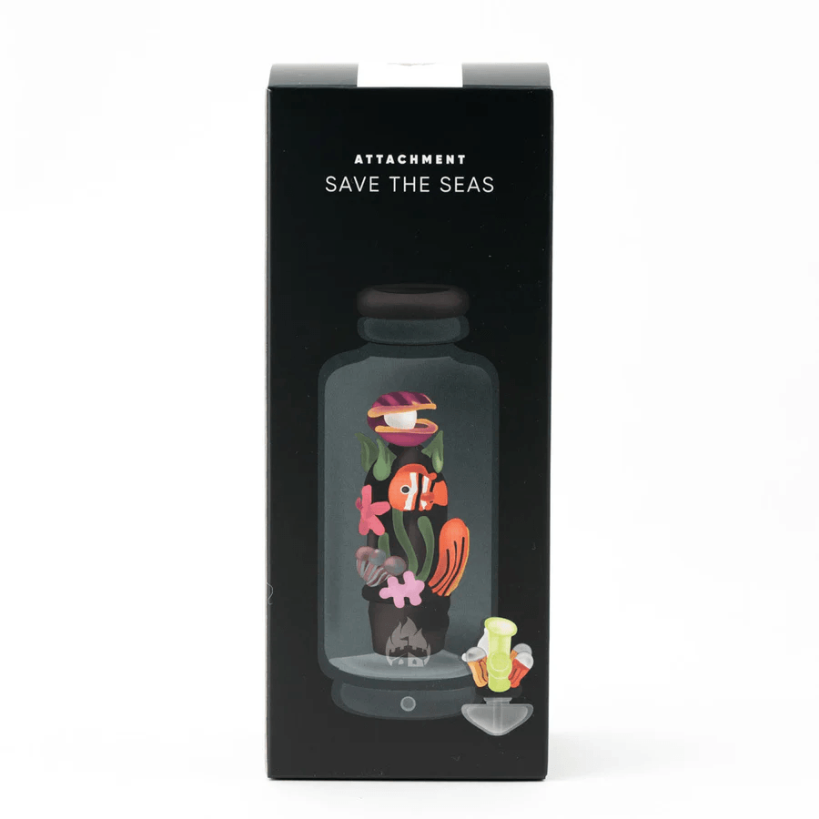 Empire Glassworks Save The Seas Peak Attachment — ocean-themed glass top for Puffco Peak, glass detail