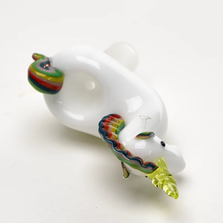 Empire Glassworks Unicorn Slide 14mm bowl view – single-hole cup in the unicorn's back between neck and tail