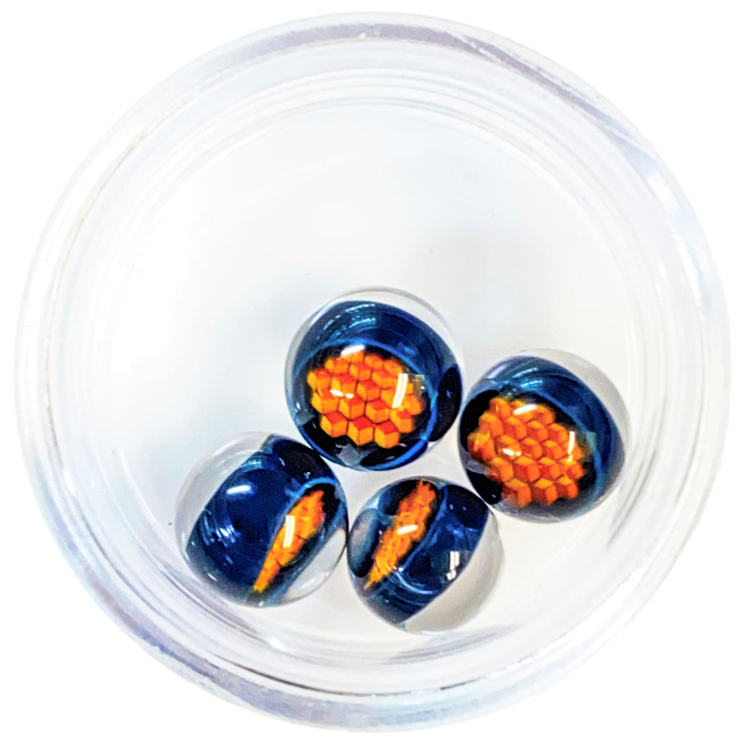 Erik Anders Honeycomb Milli Terp Pearl Orange — heady glass terp pearl with honeycomb millefiori cane in orange