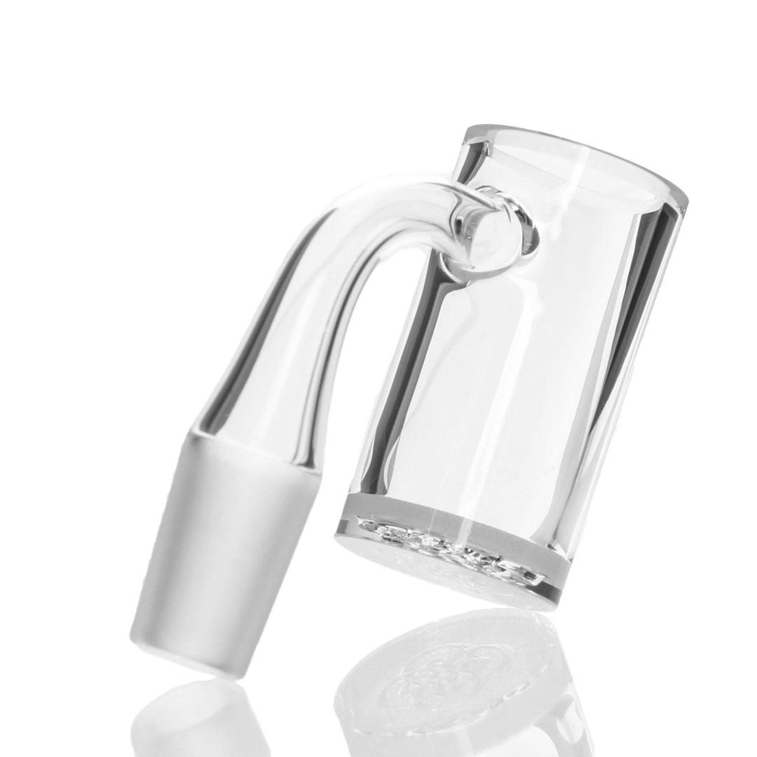 Eternal Quartz 25mm Hybrid Banger 14mm Male 90° — alternate angle showing clear quartz bottom