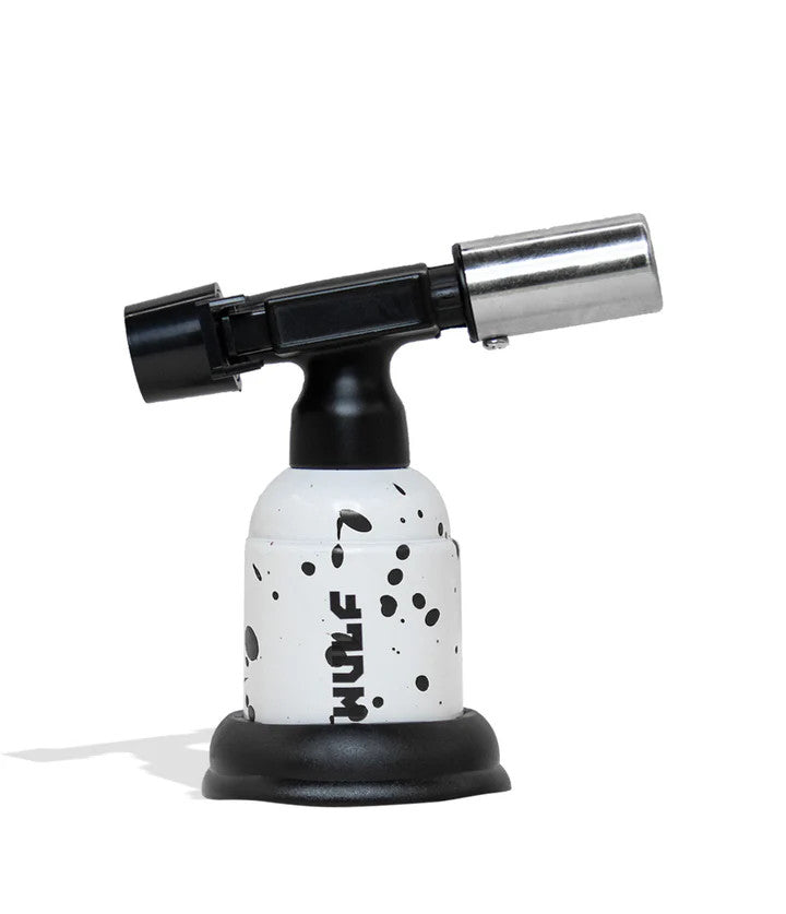 Wulf Mods Blast Torch – White with Black Splatter finish, adjustable 1,300°F flame and trigger safety lock.