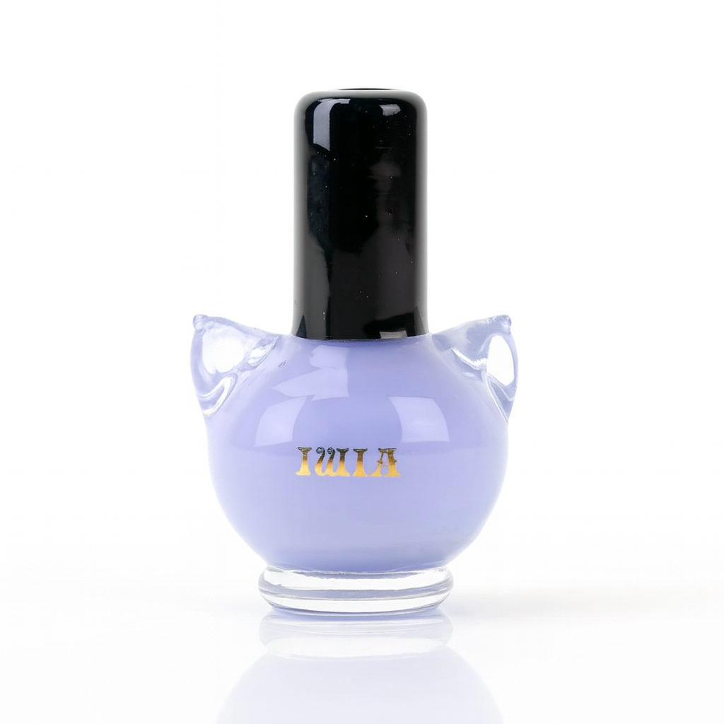 Empire Glassworks purple nail polish pipe art piece with gold details