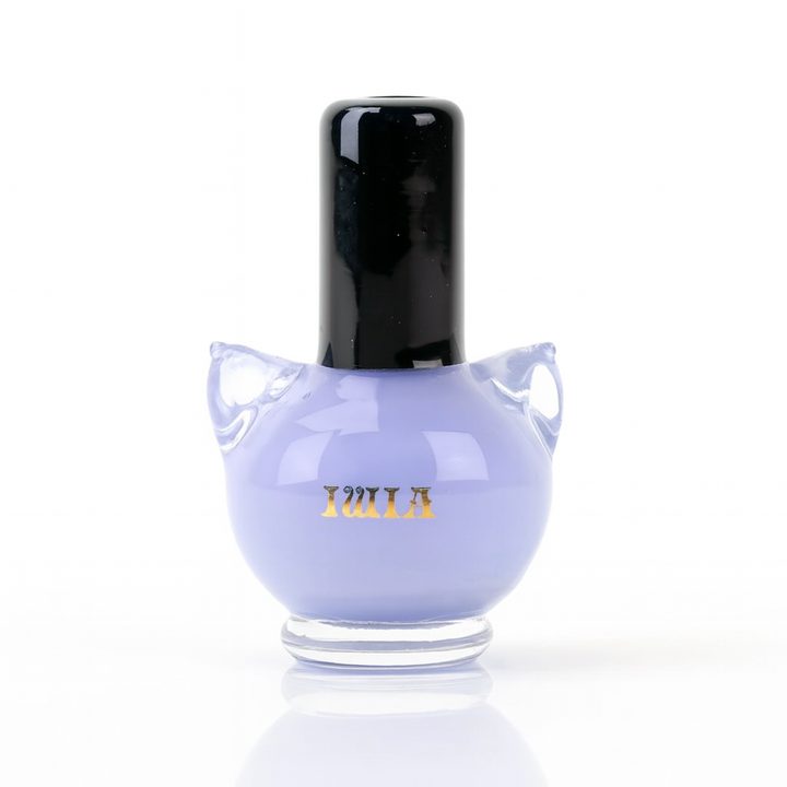 Empire Glassworks purple nail polish pipe art piece with gold details