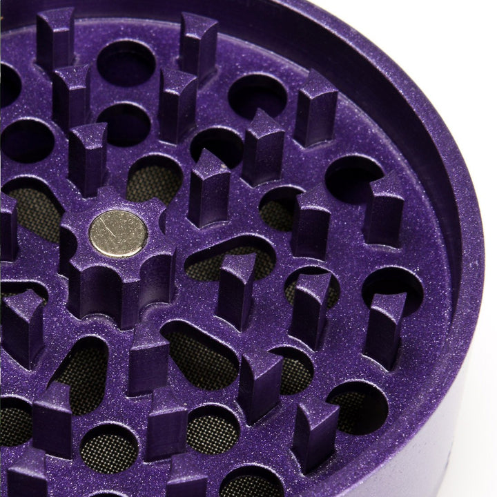 Underneath top view of purple SLX ceramic coated grinder