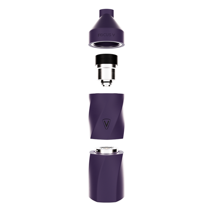 Focus V Aeris Vaporizer in Grape – exploded view modular component breakdown