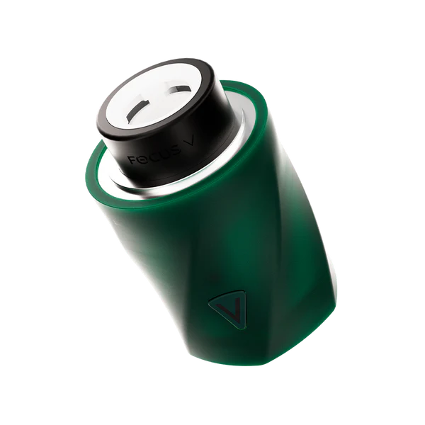 Focus V Aeris Jade Green – angled base view displaying charge port and bottom LED indicator.