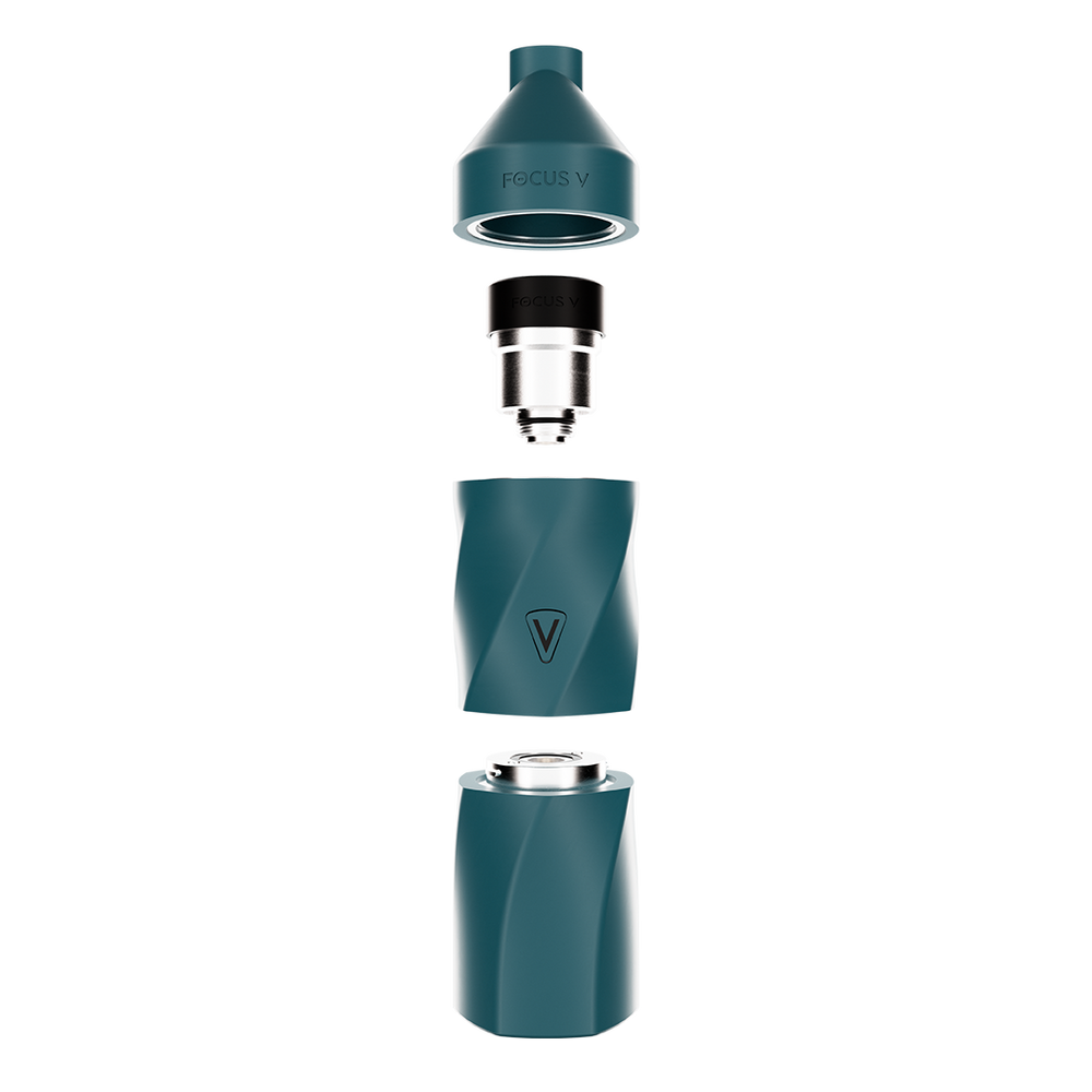 Focus V Aeris Vaporizer in Midnight – exploded view modular component breakdown