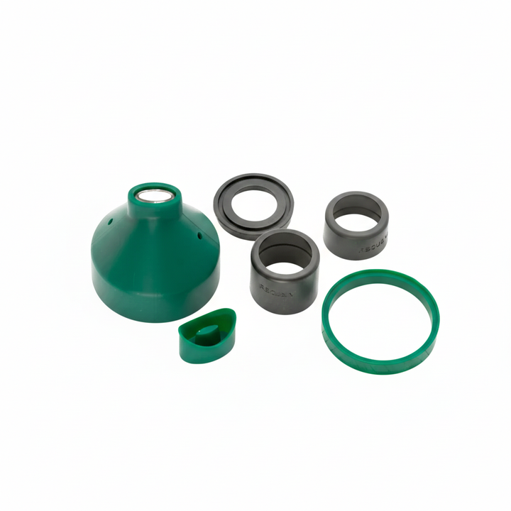 Focus V Aeris Jade silicone replacement parts displayed on table