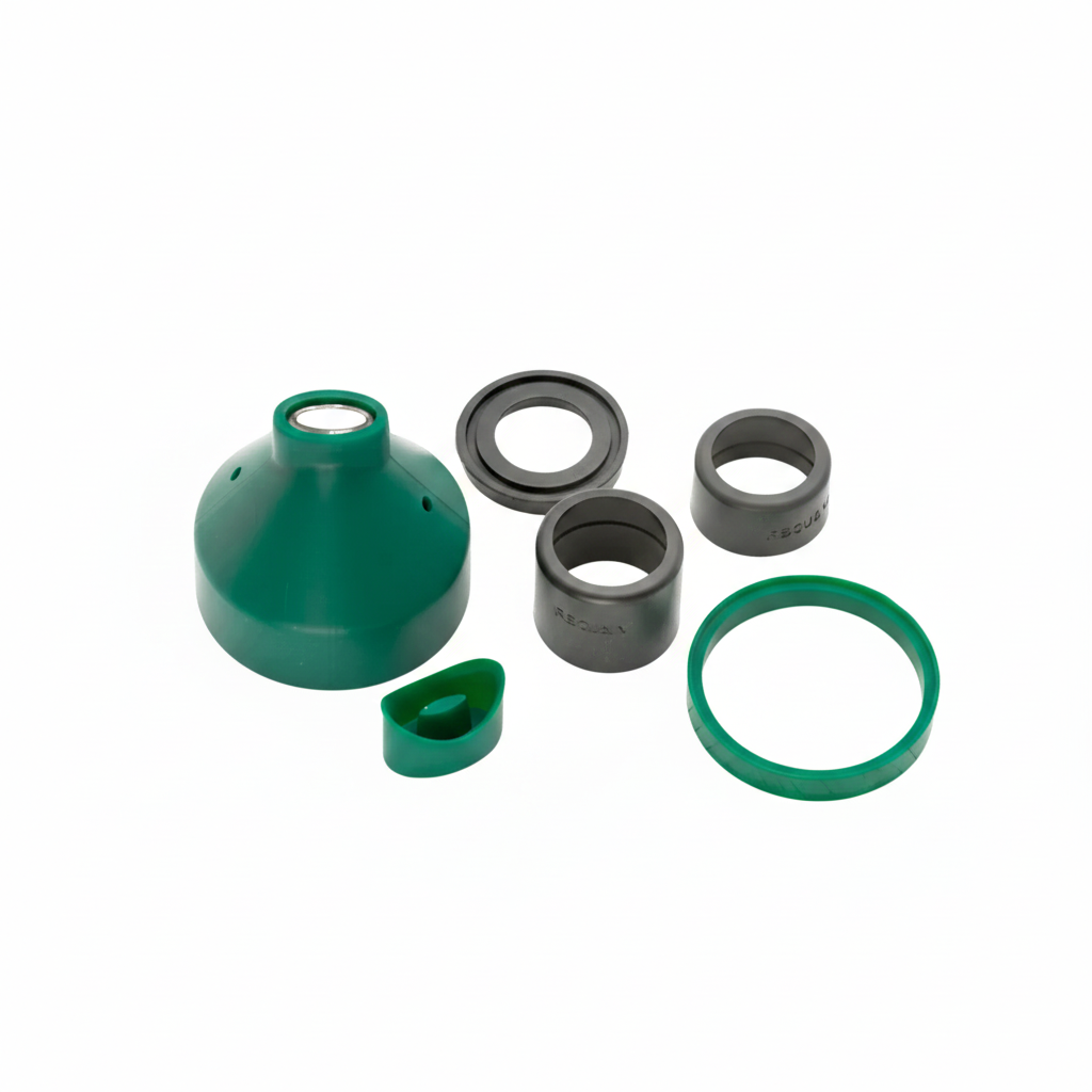 Focus V Aeris Jade silicone replacement parts displayed on table