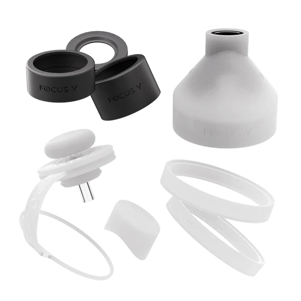 Focus V AERIS Swivel and Silicone Essentials Kit in Clear, transparent seals and airflow parts