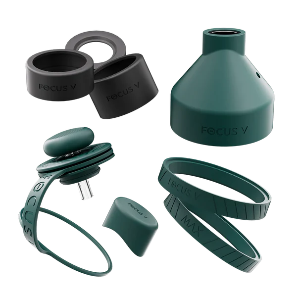 Focus V AERIS Swivel and Silicone Essentials Kit in Jade Green, airflow and seal upgrade