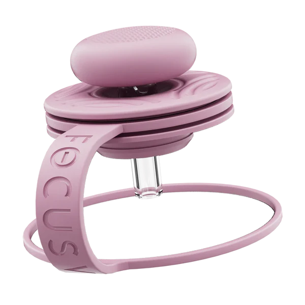 Focus V AERIS Swivel Cap in Bubblegum Pink, precision airflow glass stem