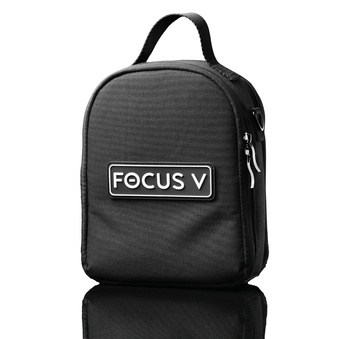 Focus V CARTA 3 carry case, black zip bag with Focus V logo