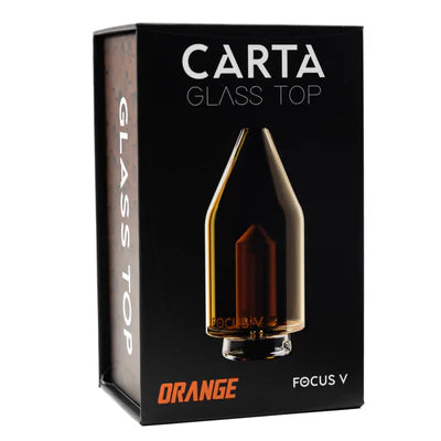Focus V CARTA glass top replacement in orange, colored borosilicate glass attachment compatible with Focus V CARTA and CARTA 2
