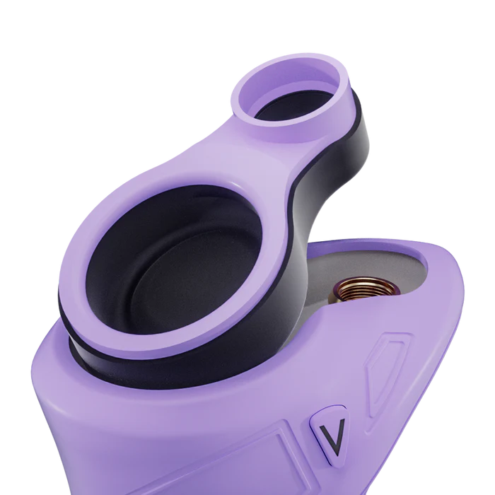 Focus V CARTA Sport lilac top-down view, showcasing magnetic carb cap and chamber opening