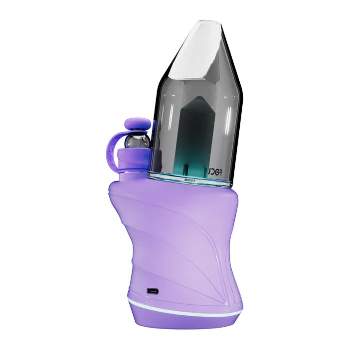 Focus V CARTA Sport lilac edition angled view, highlighting soft-touch silicone and portable form factor