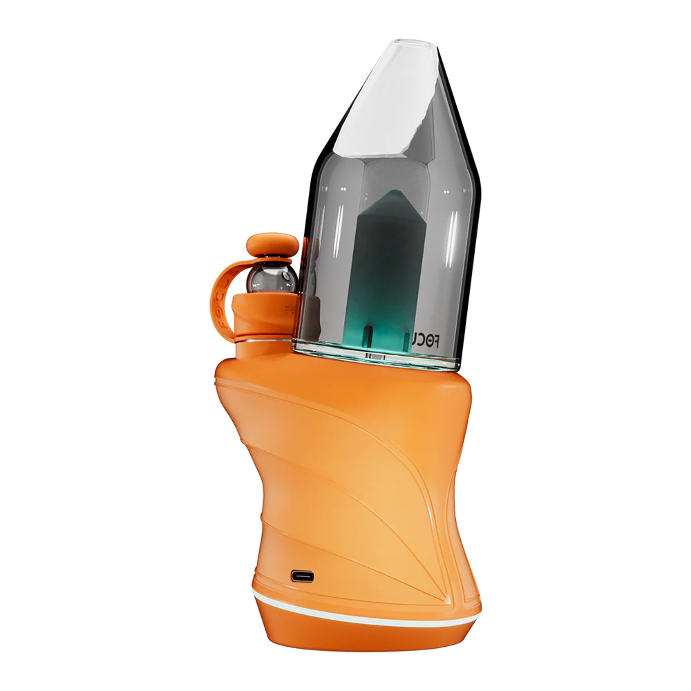 Focus V CARTA Sport tangerine edition angled profile, compact smart eRig built for travel and daily use
