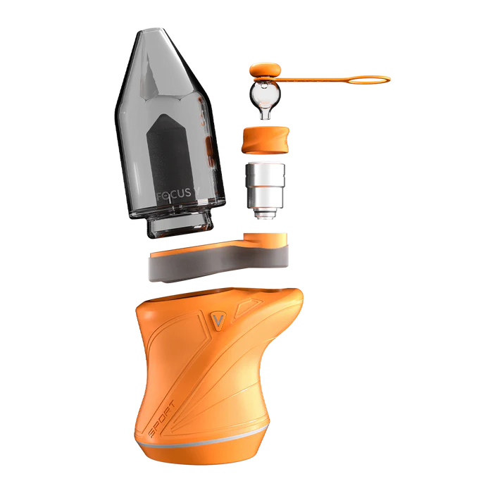 Focus V CARTA Sport tangerine top view, showing removable airpath and carb cap placement