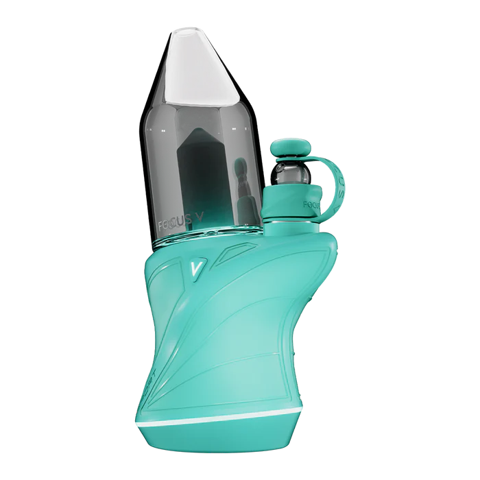 Focus V CARTA Sport in teal colorway, full unit showcasing colored silicone body and glass top