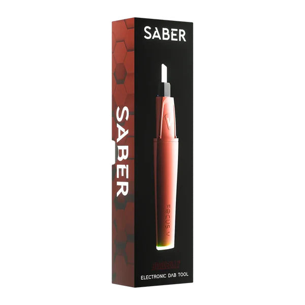 Focus V Saber Dab Tool Bordeaux – product packaging with red design and logo print.